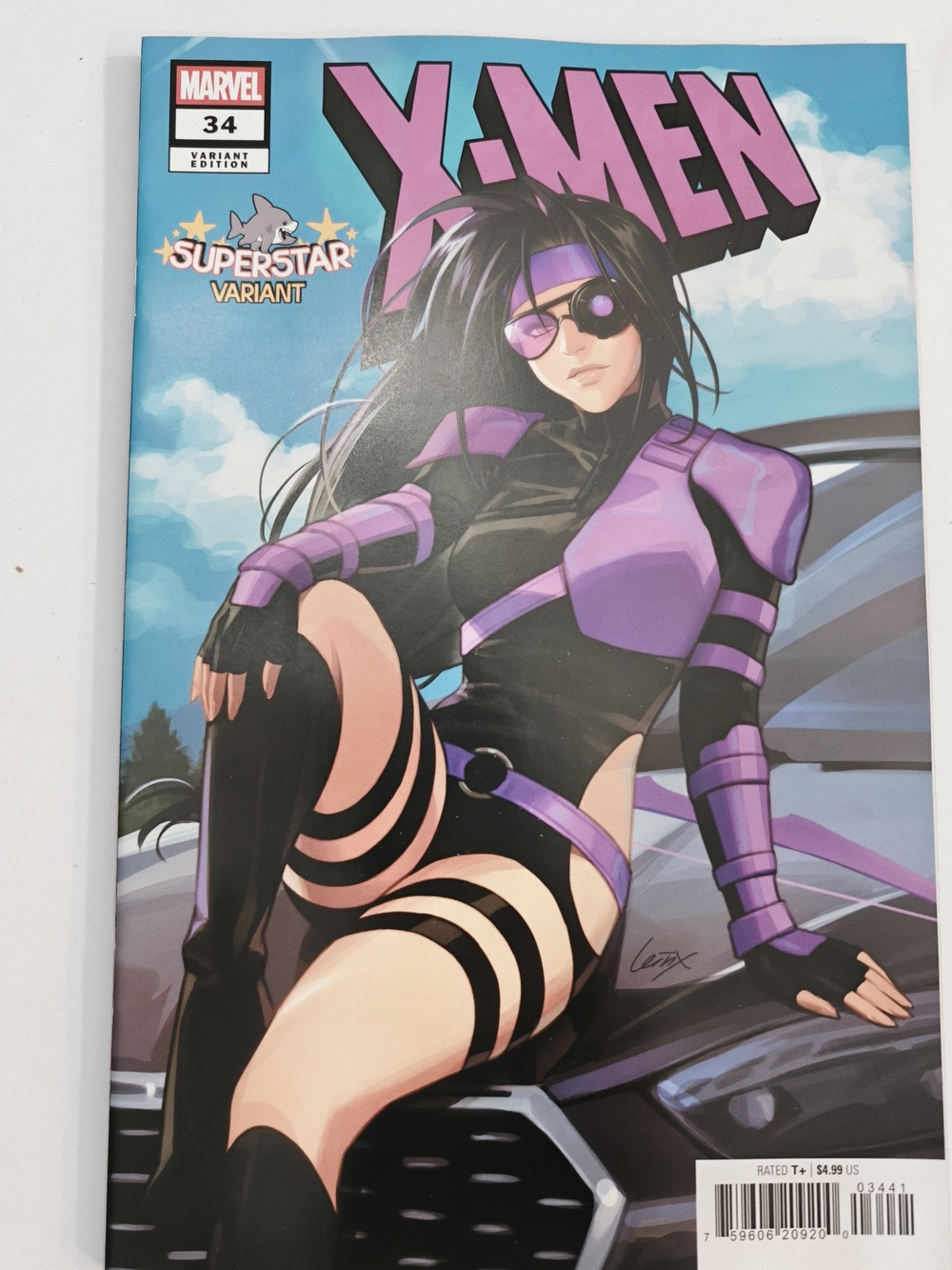 Marvel X-Men Variant Cover Featuring Female Hero in Purple & Black